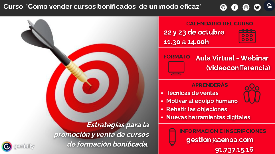 curso ventas formación bonificada continua programada aenoa